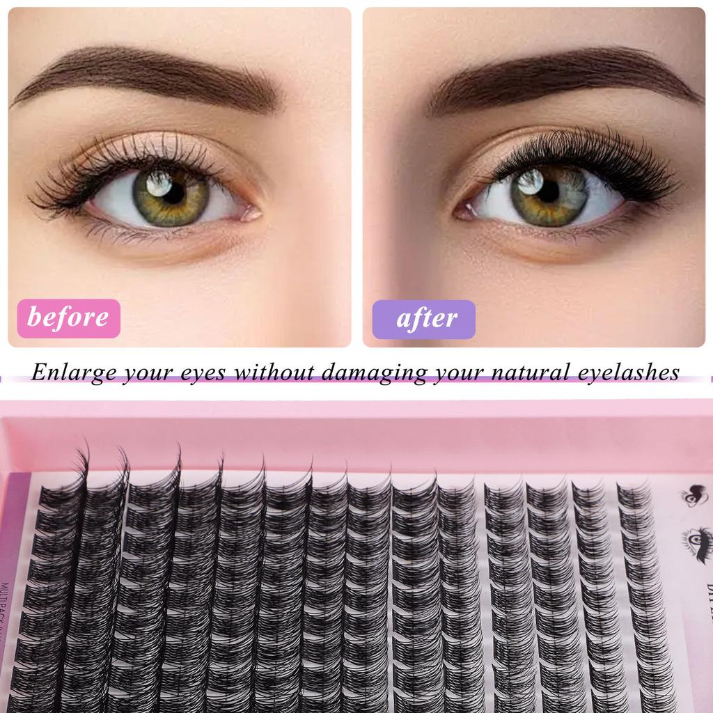 168 Clusters D Song Natural Thick Single Cluster False Eyelashes 8-16Mmdiy Segmented Multi-Haired Eyelashes
