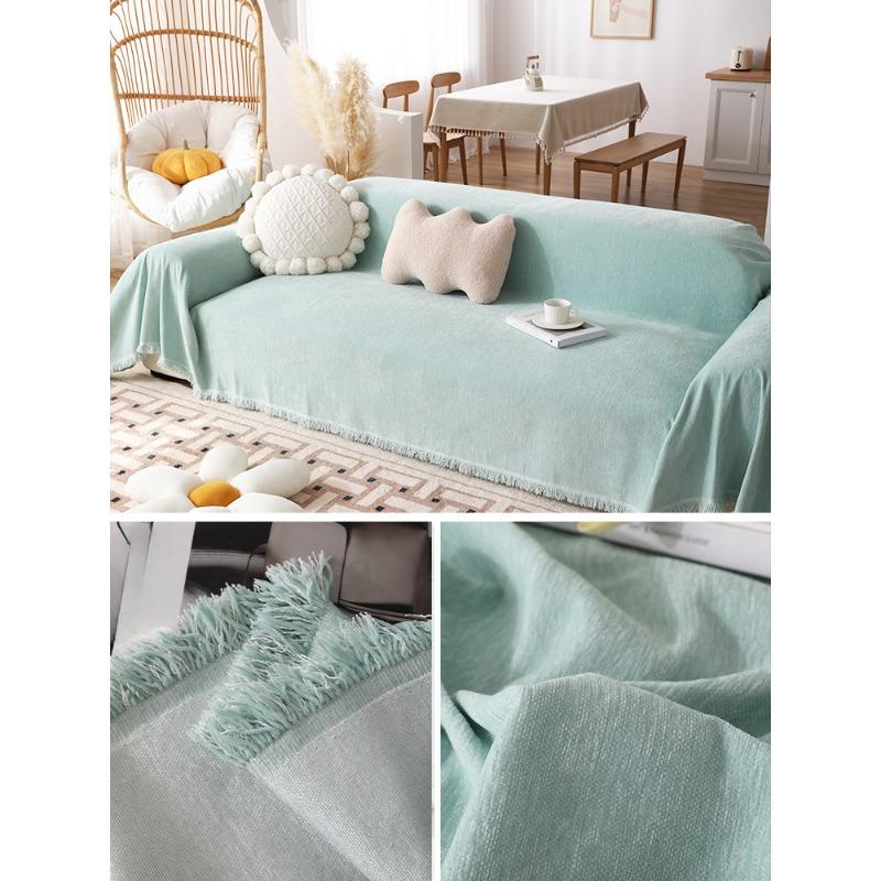 Chenille Solid Color Sofa Cover Towel Four Seasons Universal Multi-Functional Ins Style Non-Slip Sofa Blanket