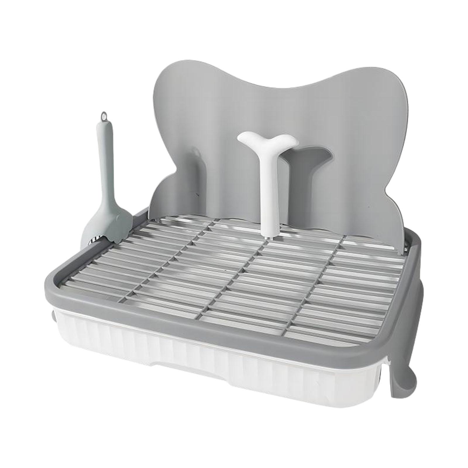 

Portable Pet Training Toilet Tray for Dogs And Small Animals with Post серый