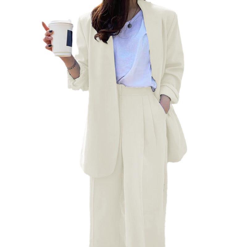 Korean Style 2025 Loose Casual Padded Shoulder Suit Jacket - Multiple Colors