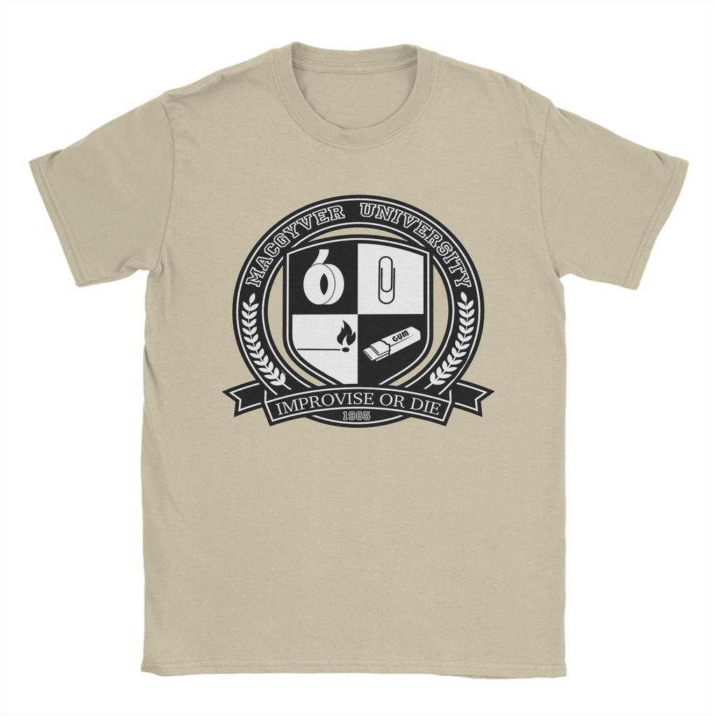 Men's Macgyver University V2 T Shirts Ingenuity Engineering Cotton Clothes Cool Short Sleeve O Neck Tees Plus Size T-Shirts