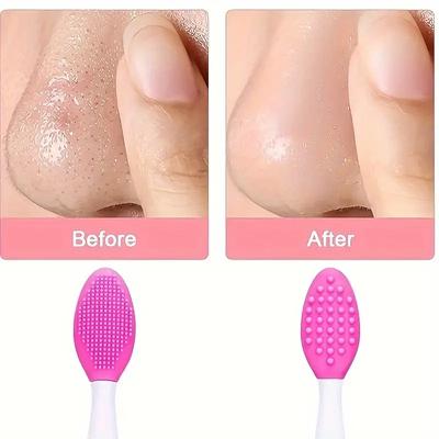 Nasenbürste aus Silikon zur Entfernung von Mitessern, doppelseitige, weiche Peelingbürste, DIY-Gesichtspflege, Reinigung, grobes Massagewerkzeug für Männer und Frauen