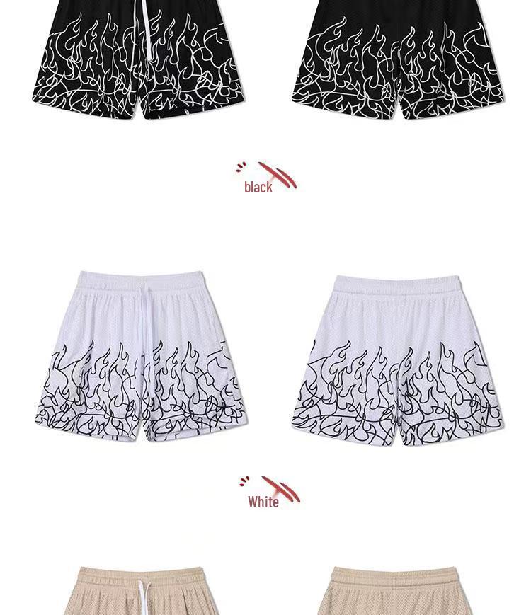 Men's American-Style Breathable Mesh Sports Shorts - Fitness, Running, Beach, Basketball & Trendy Five-Point Pants