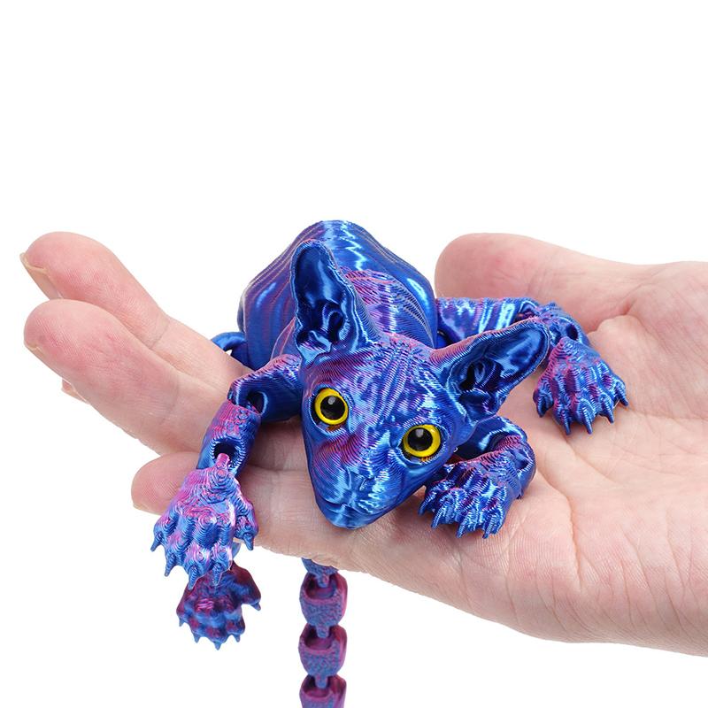 

Creative 3D Printed Sphynx Cat Animals Toys Realistic Hairless Cat Figurine Articulated Cat Fidget Toy Home Decoration Gifts