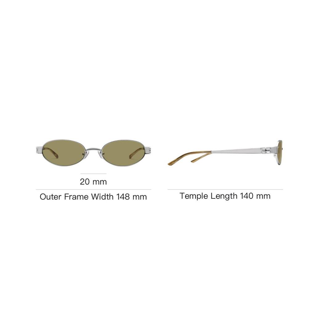 Gentle Monster Logo Metall Oval Sonnenbrille Unisex Sonnenbrille Silber CALI02-BR