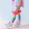 New Cartoon Knee Socks Breathable Rainbow Color Ruffles Socks No Heel Stockings