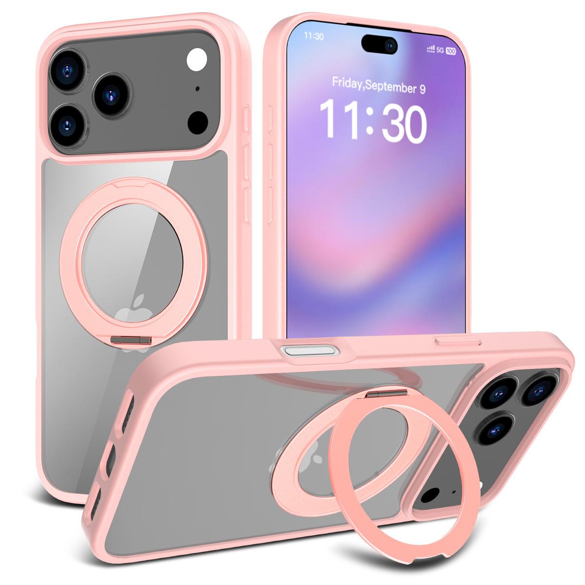 

Для IPhone17promax Матовый прозрачный магнитный 16plus для чехла для мобильного телефона Apple с вращающейся невидимой подставкой For iPhone17