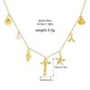 Boho A-Z Initial Letter Pendant Necklace Gold Color Beach Shell Starfish Pearl Necklace Women's Charm Jewelry Party Gift