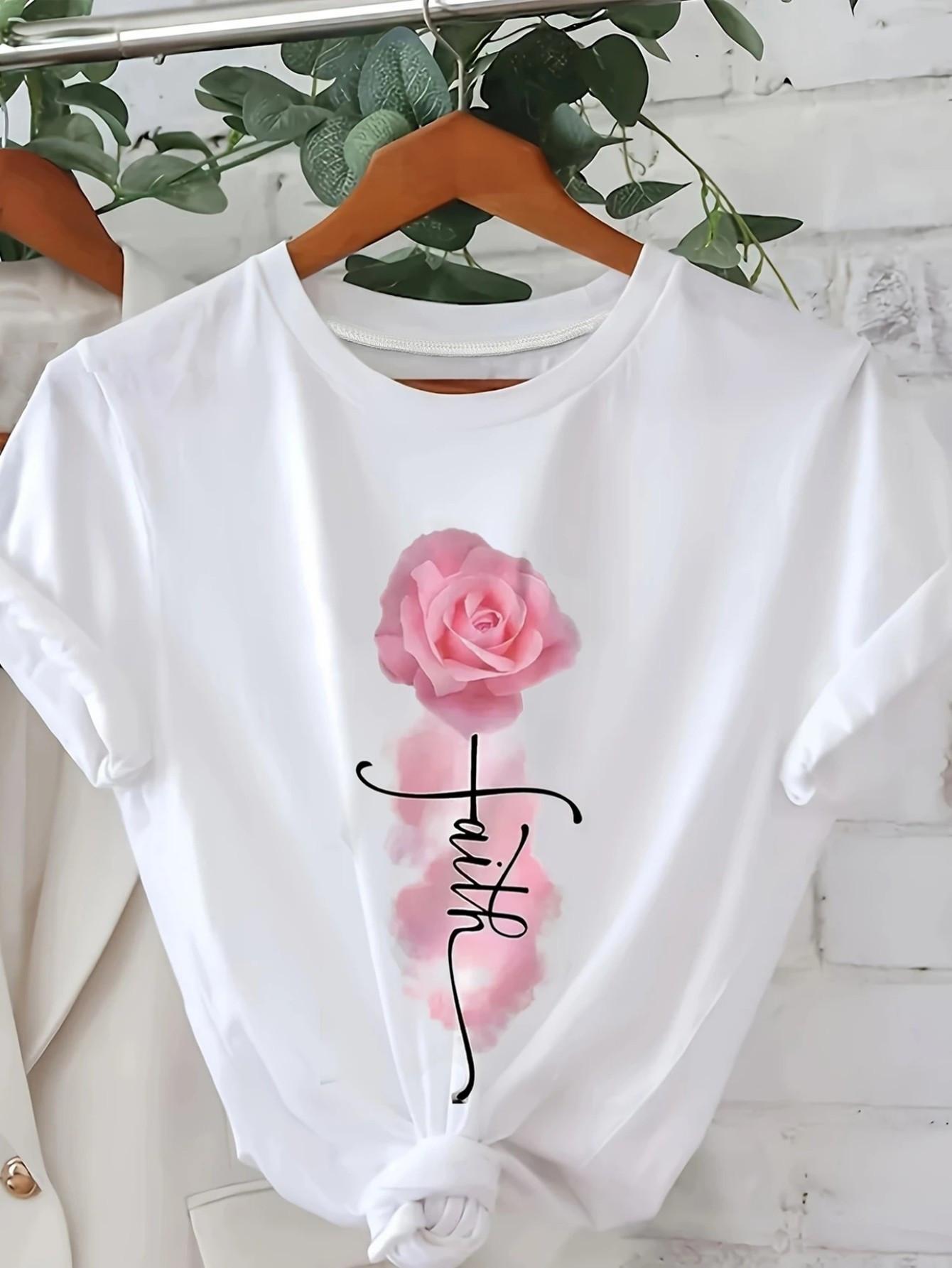 Pink Rose Faith T-shirt L