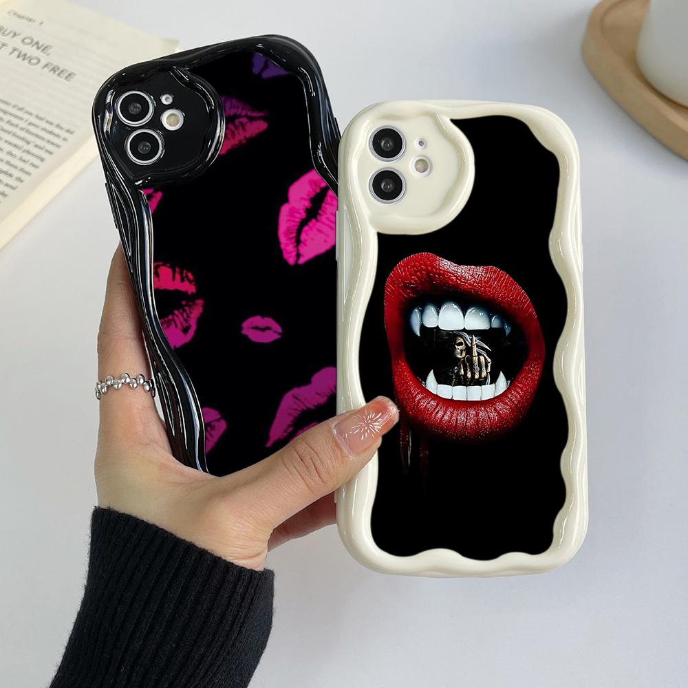 LZ19 Lips Kiss Art Clear Soft Wave Phone Cases for Samsung S24 S23 Ultra S20 FE A54 A14 A52s A51 S10 Huawei Honor 90 Protection Back Cover
