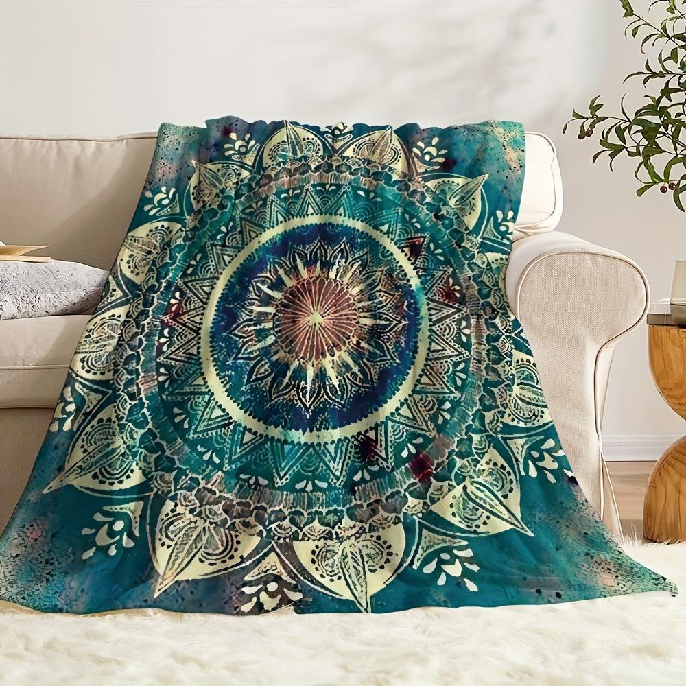 VIKAMA Bohemian Mandala Travel Cover Blanket Living Room Bedroom Decorative Ethnic Art Custom Blanket Full Size Blanket