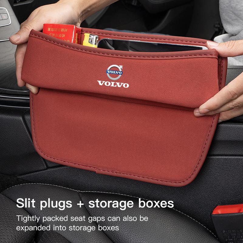 Car Seat Gap Storage Box Suede Organizer Case For Volvo V60 V40 XC90 S60 C30 XC60 V50 V70 S90 Olestar AWD XC40 S80 Auto Supplies