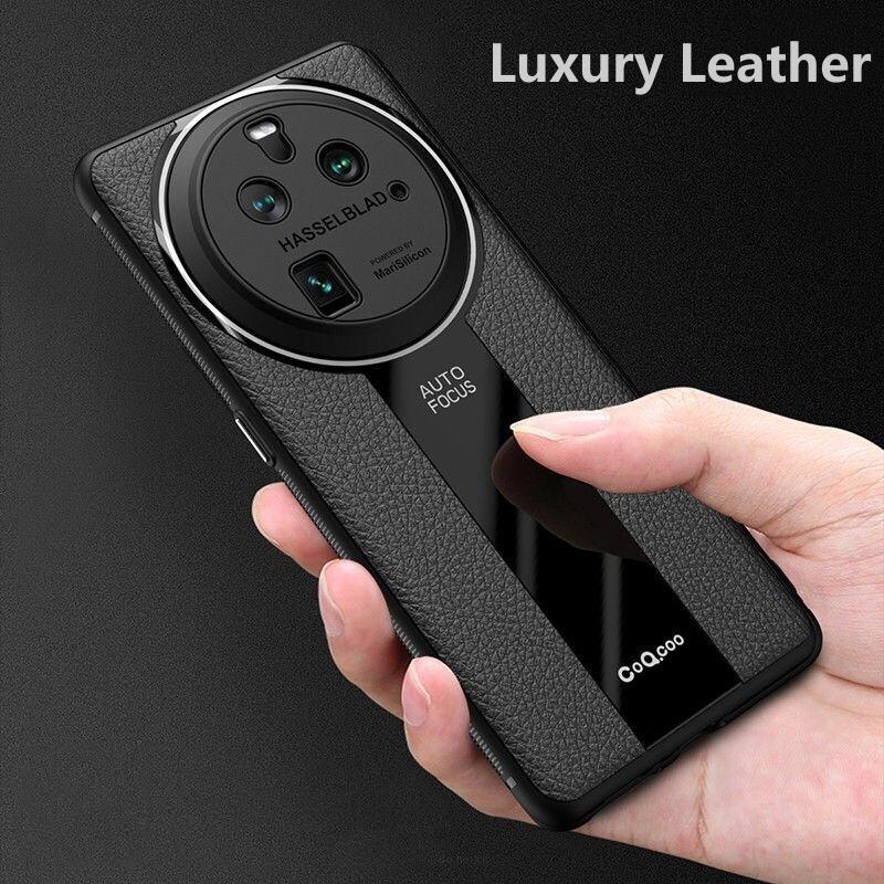 Leather Phone Case For Oppo Find X6 Pro Case Stylish Luxury Soft Back Cover For Find X 6 X6Pro 5G Camera Protection Capa Bumper