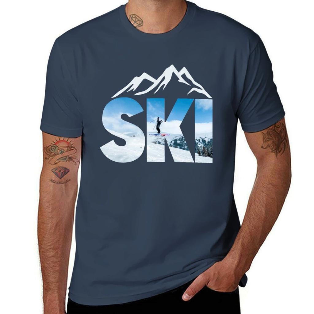 Ski Mountain Tshirt Basic Tee Shirt For Everyday Outfit