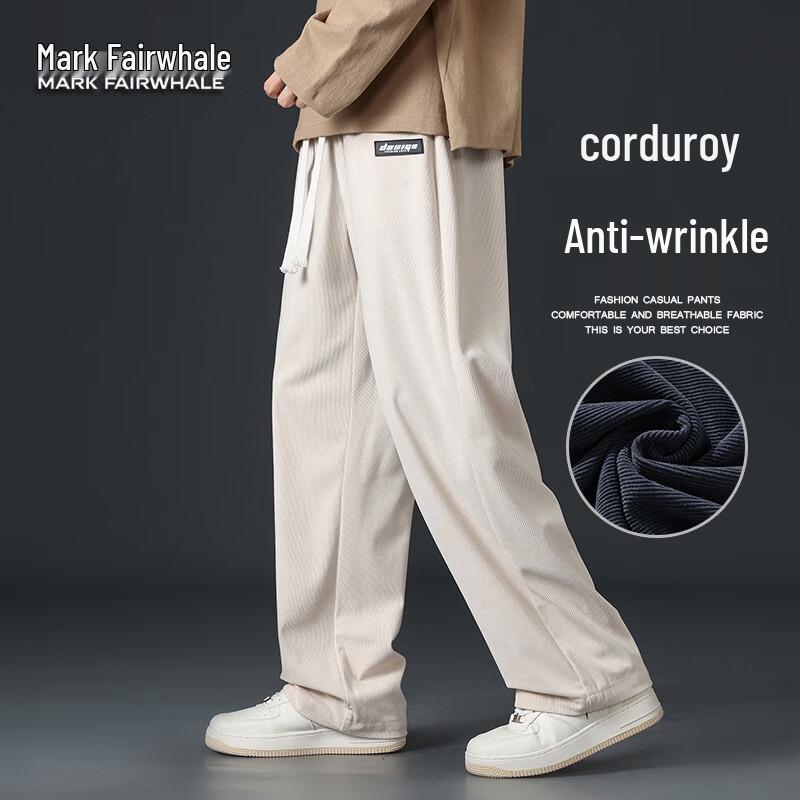 MARK FAIRWHALE Men s Loose Straight-Leg Corduroy Casual Pants 3XL