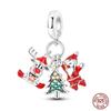 Lucky Snowflake Charm Bead Charms Compatible With 3mm Authentic Bracelets Copper Glitter Christmas Tree Crystal Ball Penguins Charm Bead Charms
