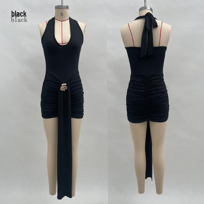 Cross2025 Women s Slimming Backless Bodycon Halter Dress – Summer European & American Style M