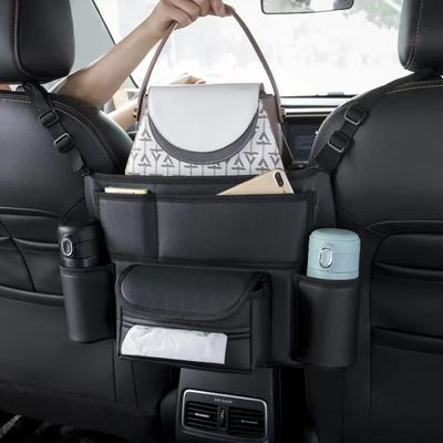 Aufbewahrungstasche für den Vordersitz in der Mitte des Autos, hochwertige Leder-Autohandtasche, Aufbewahrungstasche für den Sitz-Organizer, Aufbewahrungstasche für den Auto-Innenraum