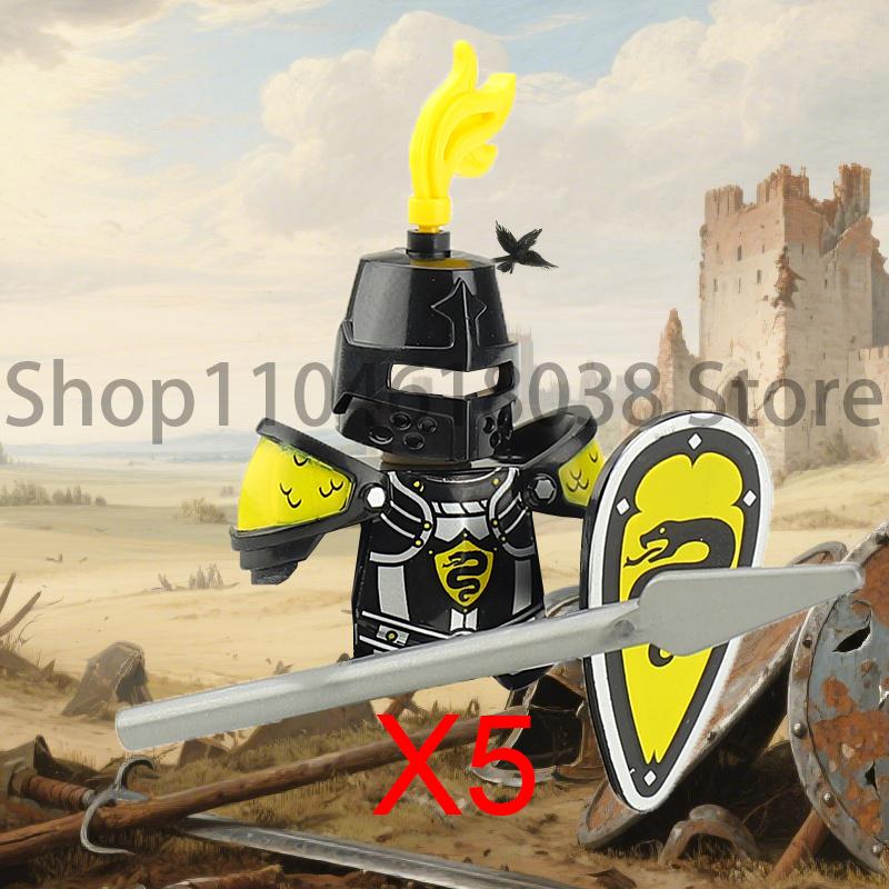 Medieval Military Figures Octopus Sea Demon Knights Building Blocks Weapons Accessories Sword Temple Spear Shield MOC MINiBricks