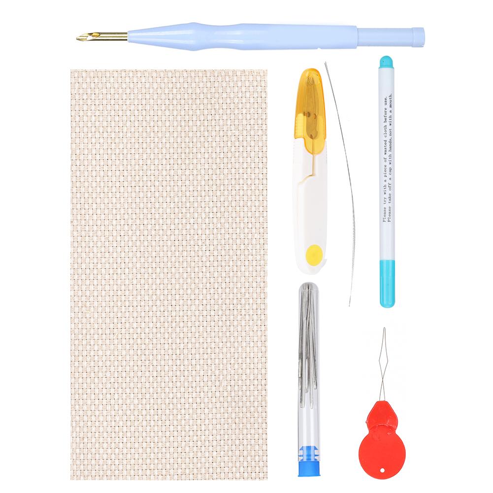 Punch Needle Stickerei Set DIY Dicke Wolle Kräftiges Messingrohr Garn Schere Werkzeuge Set