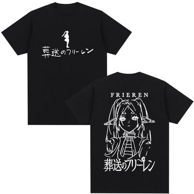 Anime Frieren nach dem Ende der Reise T-Shirt Herren Damen Kleidung Mode Harajuku Kurzarm Baumwolle Sommer Übergroße T-Shirts
