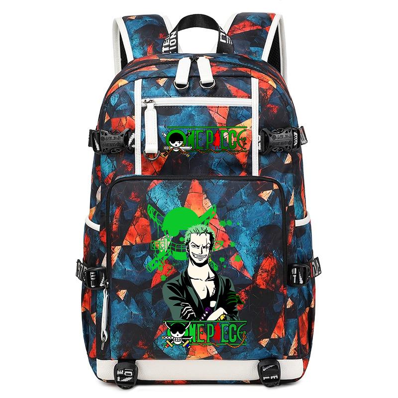 One Piece Zoro Anime Backpack Large Capacity School Bag for Teens Kids