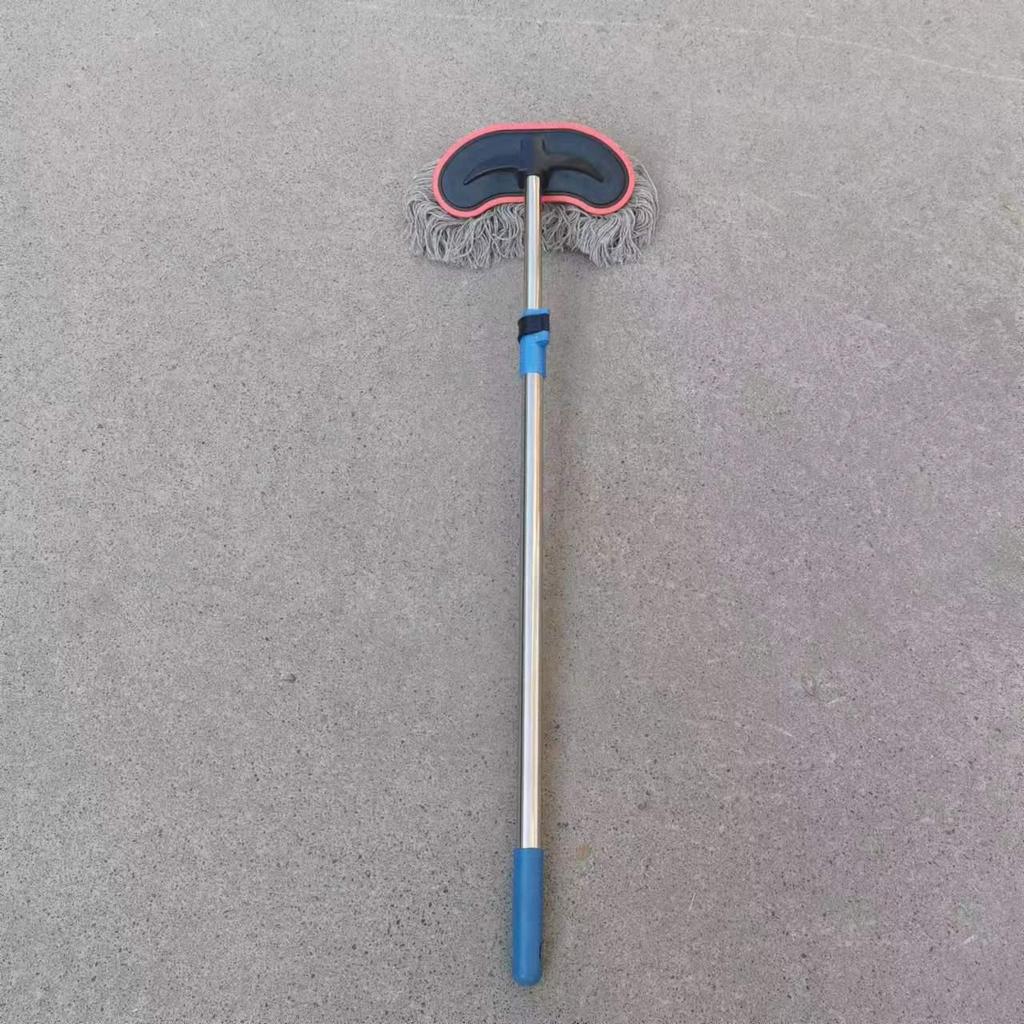Telescopic Stainless Steel Car Wash Mop & Brush with Long Handle