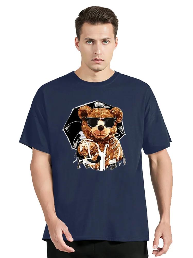 Funny Bears Print T-shirt Clothes Trendy Cozy Sweatshirt Casual Tshirt Cotton Clothing Oversized Tees Tops Unisex