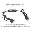 Small USB Timer Cord with 12 Hour Recycling Function Simple Operation Suitable for Lighting and Ventilation Systems
