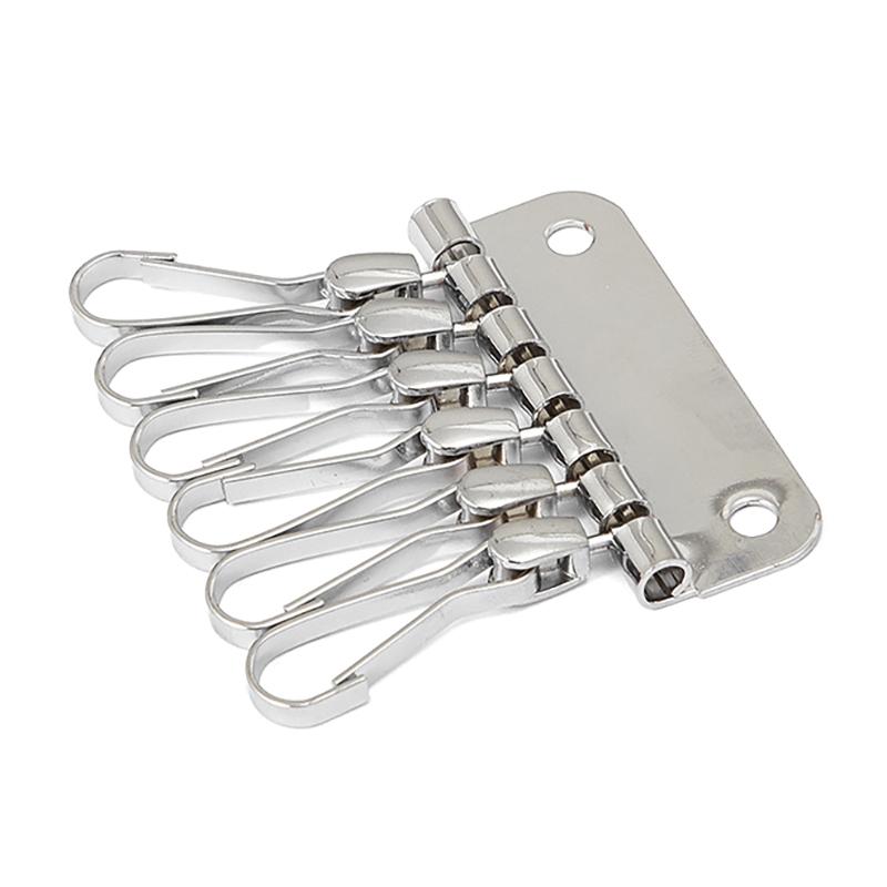1PC Anti-fall Key Holders 6 Hooks Metal Rivet Wallet Key Clasp Clip Practical Small Keyring for Birthday Gifts