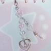 Handmade Bowknot Phone Chain Heart Pendant Keychain Rose Flower Charm Phone Lanyard Straps Acrylic Keyring Bag Ornament