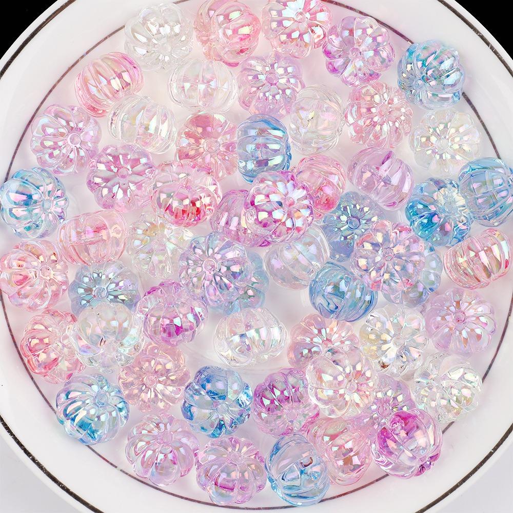10Pcs Fashion DIY Handmade Transparent Beads 16mm Acrylic Beads Pumpkin Lantern Beads