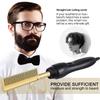 Anion Hair Straightener Comb Electric Heating Straightener Heated Electric Comb 2 In 1 Professional Beard Straightener Brush