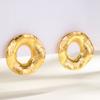 Lacteo Steampunk Unregelmäßige Runde Ringe Charm Ohrstecker für Damen Mode Goldfarbe Metall Ohrstecker Damenschmuck Party Geschenke