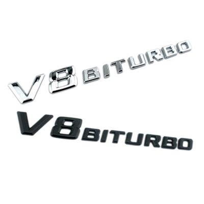 Hot Cheap Car Sticker High Quality Emblem Vehicle Logos For B/enz V8 BITURBO ABS Plastic