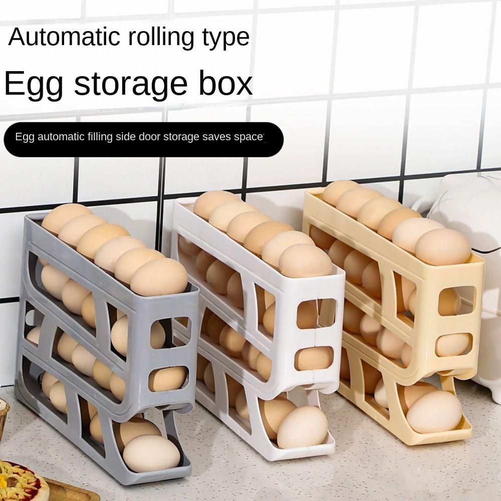 Slide-type Automatic Scrolling Egg Rack 4 Tier Egg Dispenser  Kitchen Dedicated