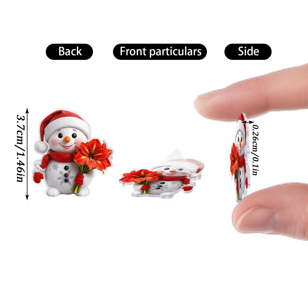 Christmas Advent Calendar, 24 Day Advent Calendar, Includes Snowmen And Santa Hats, Multi-functional Christmas Ornaments, 2D Hanging Gift.