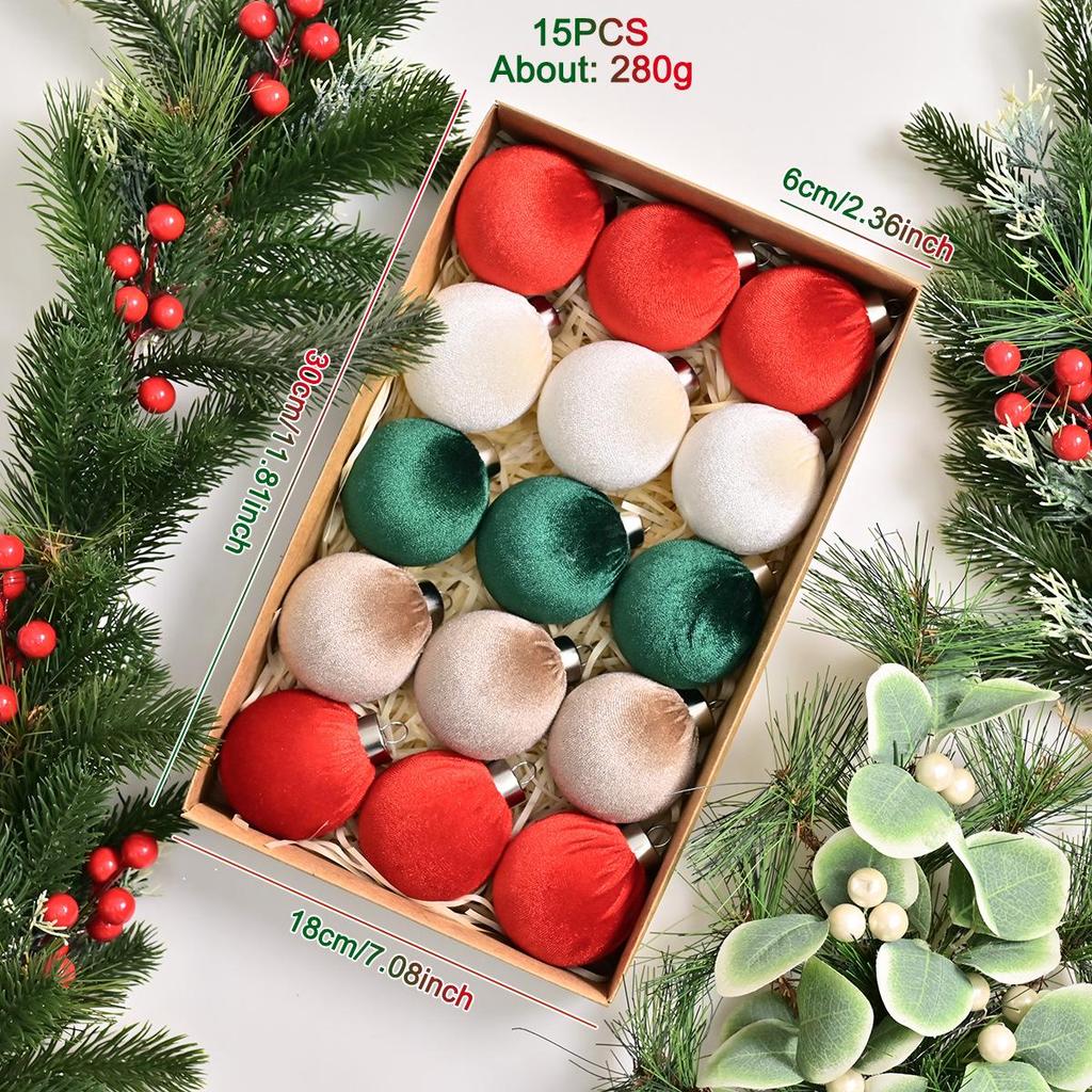 6CM Velvet Christmas Ornament Bag: Plush Ball Decoration for Tree