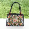 Ethnic style double-sided embroidered double-layer canvas bag middle-aged and elderly women's square bag