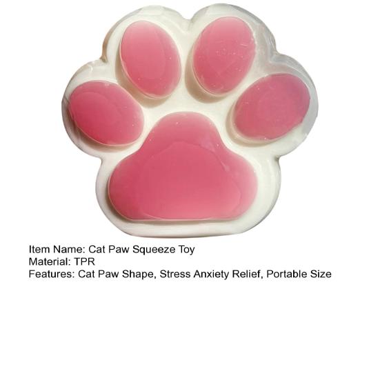 Yousheng Cat Paw Squeeze Toy Stress Relief Kitten Paw Pinch Sensory Toy Kids Adults Soft TPR Stress Ball Calming Animal Claw Fidget Toy