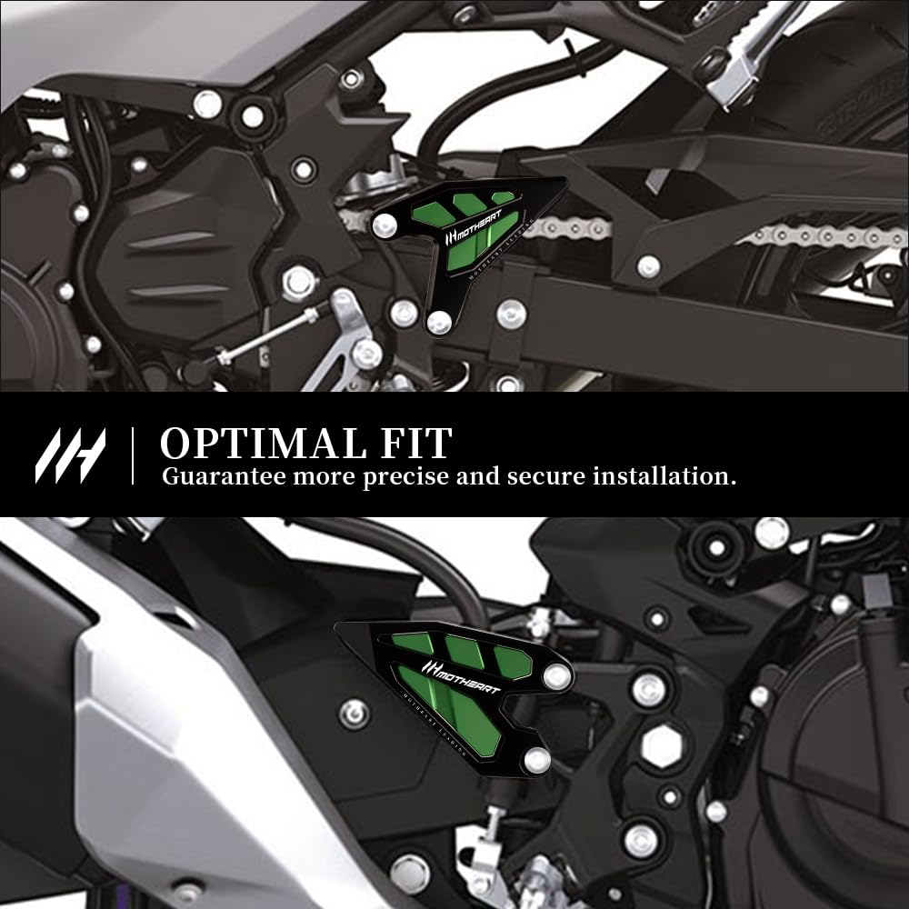 MotHeart Motorrad Fußraste & Fersenschutz für Z400/Z500/Z500SE/Z250/Z e-1/Z7 Hybrid Ninja 500/500SE/e-1/400/7 Hybrid Rutschfest