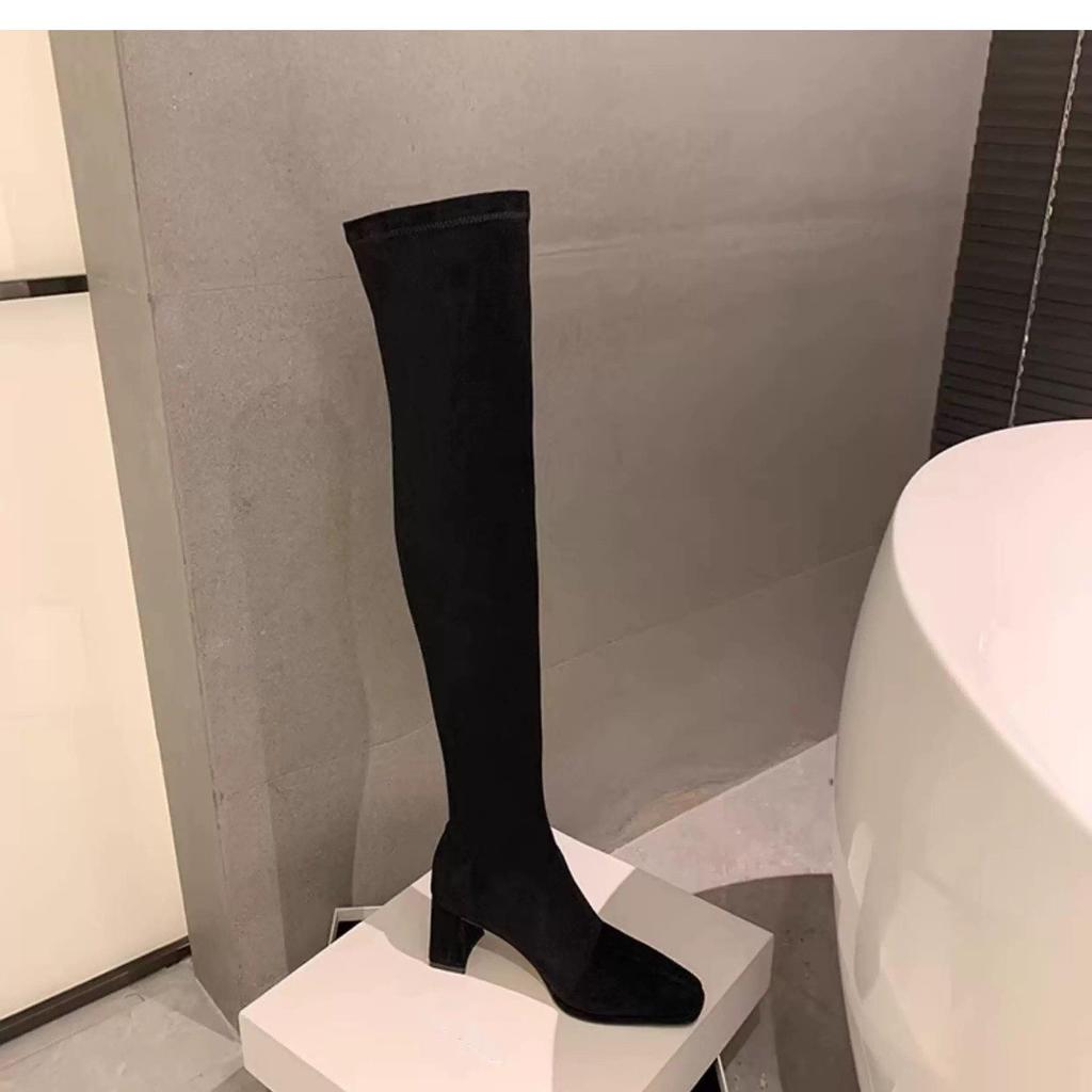 Over Knee Boots Women's Head Thick High Heel Shoes Small Skinny Boots Tall Stretch Boots