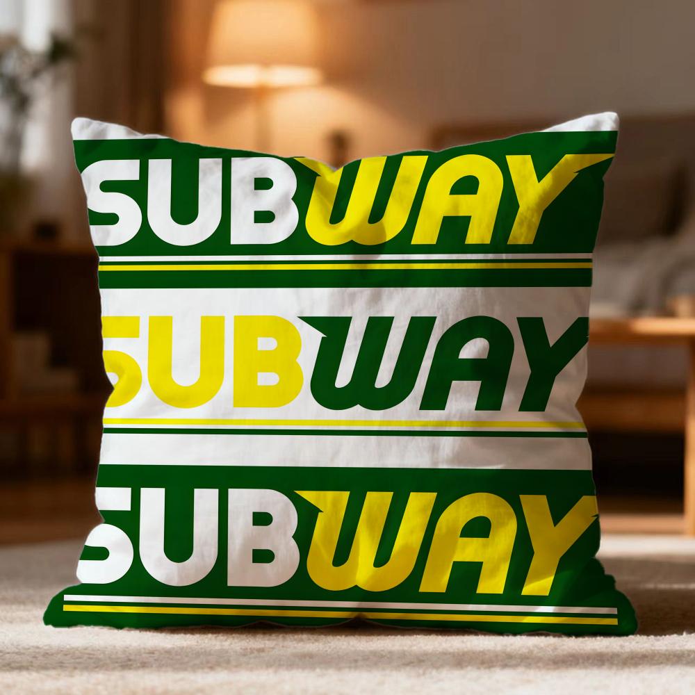 Fashion S-Ssubwayer Cushion Cover Soft Washable Pillow Case Multi-Scene for Couch Bed Travel Office Use