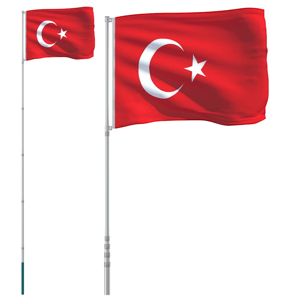 Turkish Flag with 5.5 m