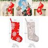 Snowflake Crafted Beautifully Christmas Stockings Made From Soft Plush Material Red Gray