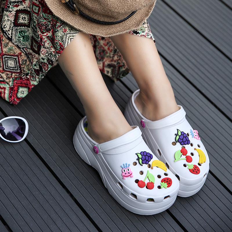 

модные летние женские тапочки на платформе для улицы, садовые туфли, женские сандалии для бассейна, шлепанцы для ванной, мюли, пляжные тапочкиs98 35 белый