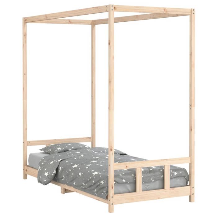VidaXL Bed Frames for Children, Single Bed with Slatted Base, Bedroom Furniture, Scandinavian, Brown 90x200 834522