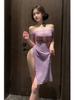 Sexy Underwear Purple Dress Elegant Pure Desire Pajama Sexy Lace Uniform Purple Sweet Mesh Lace Sheer Long Dresses VMF7