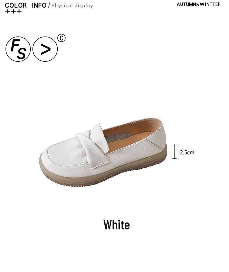 Fan Shun 1018-3 Women's Soft Leather Non-Slip Casual Flats – Comfortable and Lightweight