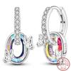 New Sweet 925 Silver Women's Princess Powder Gemstone Blue Kind Bow Design Earrings Fit Party Exquisite Jewelry Gifts